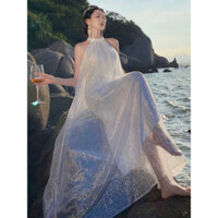 Đầm trắng kim tuyến Bling Bling