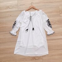👗Đầm trắng tay thêu hoa