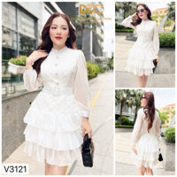 Đầm  TRẮNG XOÈ TẦNG KÈM ĐAI Hàng chính chủ-DVC Giá 390k, người ta đang bán gần 7xx Hang có sẵn giao ngay Đủ size