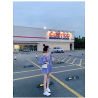 Đầm trễ vai caro siêu hot