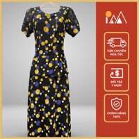 Đầm trung niên cho mẹ bigsize thiết kế họa tiết ngọc đính, vải voan Hàn cao cấp dự tiệc đi chơi - Pm fashion