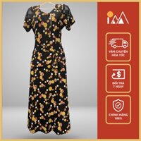 Đầm trung niên cho mẹ bigsize thiết kế họa tiết ngọc đính, vải voan Hàn cao cấp dự tiệc đi chơi - Pm fashion