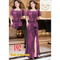 Đầm trung niên dạ hội ôm body xẻ tà M192 chất thun nhủ dệt from dáng thiết kế đơn giản sang trọng
