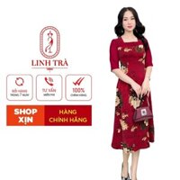 Đầm Trung Niên Dáng Dài [ Linh Trà ] (TM 1890) Cao Cấp Vải Voan Tay Lỡ Đi Làm Đi Chơi Đi Tiệc Đa Dụng Cho Các Quý Bà