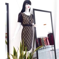 ĐẦM TRUNG NIÊN DÁNG ÔM BODY, Đầm Ren  Thiết Kế BIGSIZE CAO CẤP