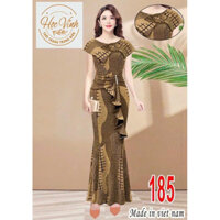 Đầm trung niên dự tiệc  ôm body đuôi cá M185 chất thun nhủ dệt có co giản thoải mái