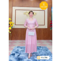 Đầm trung niên kim sa VANA VA.356 thời trang cho mẹ dự tiệc chất co giãn 2 chiều dày dặn sang trọng