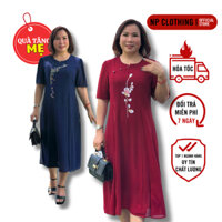 Đầm Trung Niên, Mẫu Váy Cho Mẹ Trung Tuổi U50 Thêu Hoa Lỡ Tay Sang Xịn | Tiệm Trung Niên NP CLOTHING