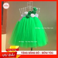 Đầm tutu cho bé ❤️FREESHIP❤️ Đầm tutu xanh hoa hồng cuốn cho bé gái