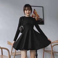 Đầm Umi Nữ Dáng Xòe , Váy Trơn Nữ Dài Tay Q007 -hottrend