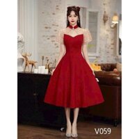 Đầm Umi Phối Voan Bi Có Mút Thời Trang Thiết Kế Nữ Cổ Lọ Phối Nút Tay Ngắn Phối Chấm Bi Váy Dài Xòe Sang Trọng