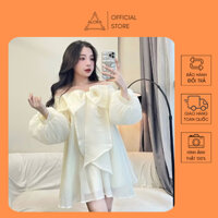 Đầm Váy Bánh Bèo Trễ Vai Tơ Dáng A - Màu Be - Size S/M - Phong Cách Tiểu Thư Dễ Thương