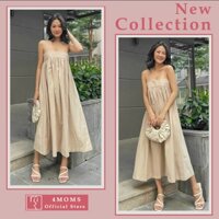 Đầm váy bầu 2 dây dáng maxi mùa hè thu chất lụa Hàn cao cấp ít nhăn thoáng mát mặc đi biển đi tiệc sang chảnh - 4MOMS814