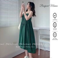 Đầm váy bầu 2 dây đi biển dáng maxi dài chất đẹp X181 Váy mùa hè xinh freesize