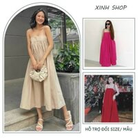 ĐẦM VÁY BẦU 2 DÂY MAXI ĐI BIỂN PHONG CÁCH TIỂU THƯ ĐIỆU ĐÀ V814 - VÁY MÙA HÈ XINH MẶC NHÀ ĐI DẠO CHẤT MỀM MÁT