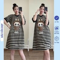 ĐẦM VÁY BẦU BABYDOLL DÁNG SUÔNG BASIC TRẺ TRUNG HỌA TIẾT LABUBU HOTTREND SÀNH ĐIỆU CHẤT MỀM ĐẸP V908