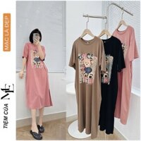 ĐẦM VÁY BẦU CÔNG SỞ DÁNG SUÔNG V6797 DÀI FORM RỘNG CHẤT THUN COTTON CAO CẤP MỀM MÁT TRẺ TRUNG ĐIỆU ĐÀ - VÁY ĐẦM BẦU ĐẸP