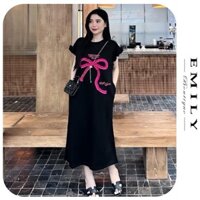 ĐẦM VÁY BẦU MÙA HÈ N906 CHẤT COTTON MỀM MÁT DÁNG SUÔNG DÀI MIX NƠ ĐIỆU ĐÀ - VÁY BẦU CỘC TAY THIẾT KẾ ĐIỆU ĐÀ TRẺ TRUNG