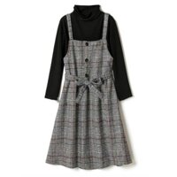 Đầm (Váy) Bầu Thu Đông-Sét Yếm Kẻ Sọc Caro