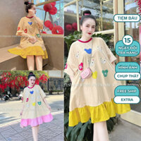 ĐẦM VÁY BẦU TIỂU THƯ DÁNG BABYDOLL SUÔNG TẦNG CHÂN VÁY PHỐI VOAN ĐIỆU ĐÀ V746 - VÁY BẦU MẶC HÈ XINH FREESIZE