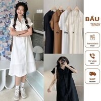 ĐẦM VÁY BẦU XUÂN HÈ V837 ĐẦM BẦU THIẾT KẾ DÁNG SUÔNG CỔ SƠ MI CHẤT LIỆU MỀM MẠI CHO CÁC MOM DIỆN ĐI LÀM ĐI TIỆC ĐI CHƠI