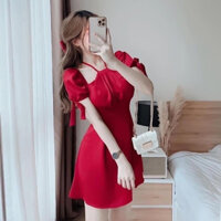 Đầm Váy Bigsize 50-95kg chất Lụa Tằm Ướt Cổ Yếm, Dự Tiệc Tết Big Size Dễ Thương