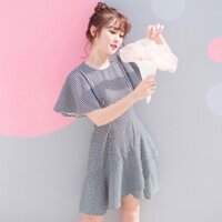 Đầm váy caro xoè tùng 2 tầng (kèm hình thật)