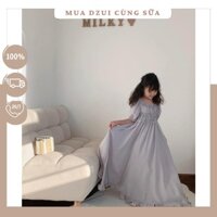 Đầm / váy cho bé tay phồng công chúa màu xám ghi - hàng thiết kế mẹ & bé [mua dzui cùng sữa] dtk-89