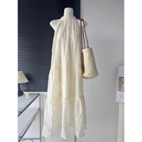Đầm Váy Cổ Yếm Dài Tầng Xòe Vintage