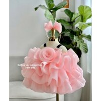 đầm váy công chúa 3 Tầng  voan 𝘾𝙖𝙤 𝘾𝙖̂́𝙥 Cho Bé Gái ( tặng kèm bờm)