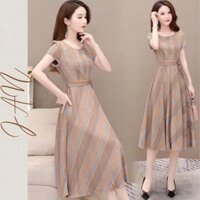 Đầm váy kẻ nữ JANDRESS thiết kế dáng dài cực xinh che khuyết điểm cực tốt v166