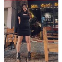 đầm váy len dệt kim - len tăm body khoét ngực sexy (501#)