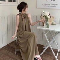 Đầm váy maxi dáng dài sang chảnh thiết kế cổ yếm ba lỗ sát nách đi biển hàng QC (CÓ BIG SIZE) SP135