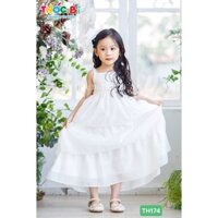 Đầm váy maxi đi biển đi du lịch cho bé gái❤️Đầm voan tơ 3 tầng nhẹ,bay bổng❤️size 1-10Y(10-40 ký)❤️quà tặng kèm