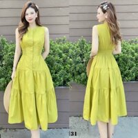 Đầm Váy Maxi Nữ Xanh Lá LIME Nổi Bật Sáng Da Đi Biển Dạo Phố BY7112