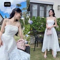 Đầm Váy Maxi Voan Thêu 2 Dây Bèo Cổ Mặc ĐI Chơi Du Lịch