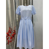 Đầm váy midi sọc form dài, váy vintage hàn quốc (kèm hình thật)