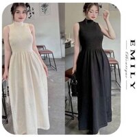 ĐẦM VÁY N8493 LEN QUẢNG CHÂU-ĐẦM BẦU THIẾT KẾ CỔ 3 PHÂN SÁT NÁCH DÁNG XÒE SANG CHẢNH THỜI TRÂNG HÀN FREE SIZE HOTREND