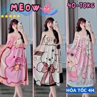 Đầm váy ngủ 2 dây cao cấp lụa xước mềm mát thiết kế xếp ly xòe rộng, váy đầm ngủ dễ thương cute bầu bì mặc nhà thoải mái