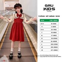 Đầm váy nhung tăm phối màu tiểu thư cho bé 8-28kg