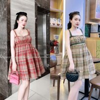 Đầm váy nữ caro 2 dây babydoll xòe xinh xắn dành cho các nàng yêu