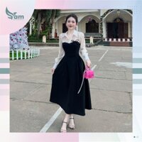 Đầm váy nữ chéo phối voan thêu sang chảnh cho các nàng đi chơi đi dạo phố siêu xinh AT150