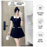 Đầm Váy Nữ Cổ Sơ Mi Tay Ngắn Dáng Xòe Đính Ngọc Eo Sang Trọng Thiết Kế Thời Trang Nữ | MORI CLOTHINGS