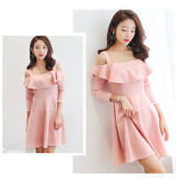 Đầm váy nữ Haint Boutique thiết kế dáng xòe 2 dây bèo nữ tính Da87 - Hồng - XL