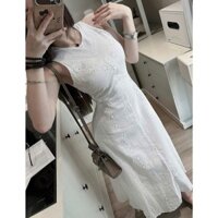 Đầm váy nữ sát nách cổ tròn chiết eo dáng dài họa tiết đơn giản, set váy nữ dáng dài basic nhẹ nhàng