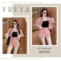 🛍Đầm váy nữ 🛍Set 3 món áo croptop kaki kèm lót gân và quần short cá tính