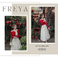 🛍Đầm váy nữ 🛍Set áo đỏ tay dài đính nơ mix kèm chân váy trắng dáng dài sang chảnh,Set xinh đi chơi đi tiệc đều đẹp lắm