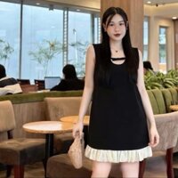 Đầm Váy Nữ Thiết Kế Suông Cổ Nơ Phối Chân Tơ Nhún Bèo Siêu Dễ Thương Basic Nhẹ Nhàng Hot Teen Các Nàng Thơ SP010013