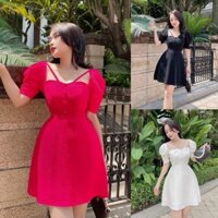 ĐẦM VÁY NỮ TIỂU THƯ CỔ YẾM TAY PHỒNG DUYÊN DÁNG (CÓ MÚT)