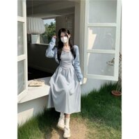 Đầm Váy Nữ Voan Phối Áo Khoác Len Gân Đầm Đi Sự Kiện, Đi Đám Cưới Sinh Nhật Cực Xinh, Đi Date Đỉnh